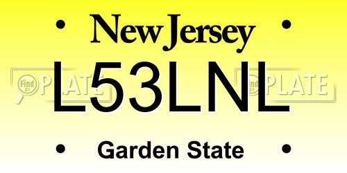 L53LNL New Jersey License Plate