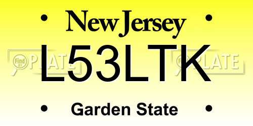 L53LTK New Jersey License Plate