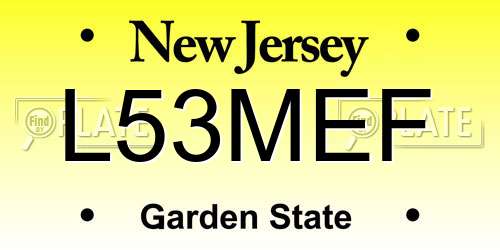 L53MEF New Jersey License Plate