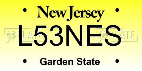 L53NES New Jersey License Plate
