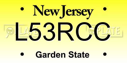 L53RCC New Jersey License Plate