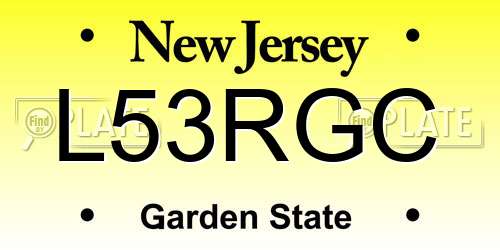 L53RGC New Jersey License Plate