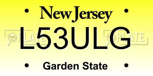 L53ULG New Jersey License Plate