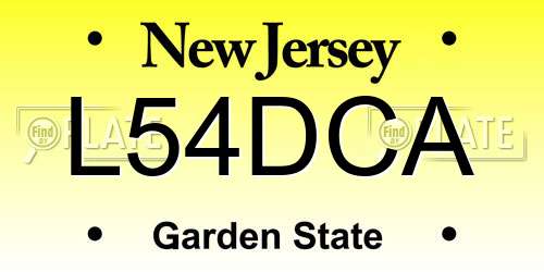 L54DCA New Jersey License Plate
