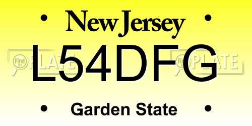 L54DFG New Jersey License Plate