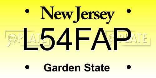 L54FAP New Jersey License Plate