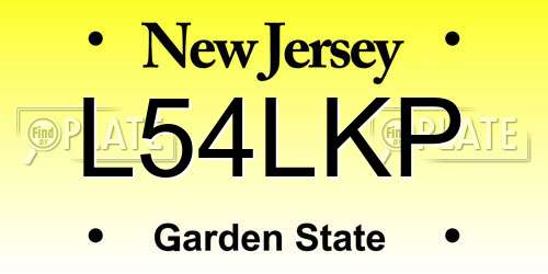 L54LKP New Jersey License Plate