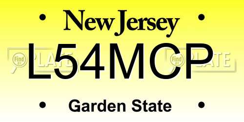 L54MCP New Jersey License Plate