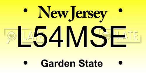 L54MSE New Jersey License Plate