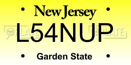 L54NUP New Jersey License Plate
