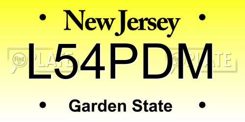 L54PDM New Jersey License Plate