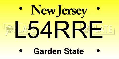 L54RRE New Jersey License Plate