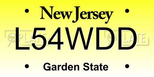 L54WDD New Jersey License Plate