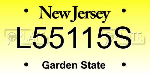 L55115S New Jersey License Plate
