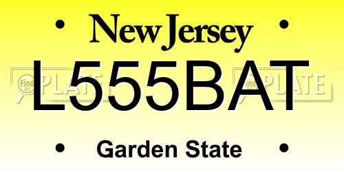 L555BAT New Jersey License Plate