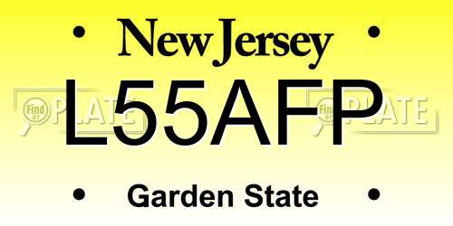 L55AFP New Jersey License Plate