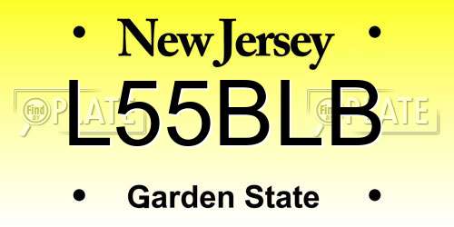 L55BLB New Jersey License Plate
