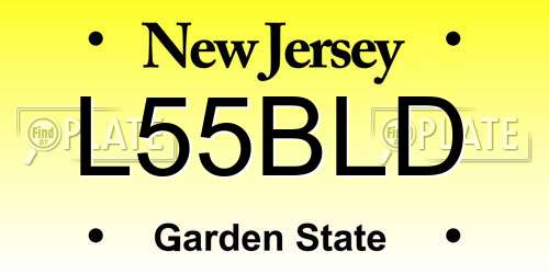 L55BLD New Jersey License Plate