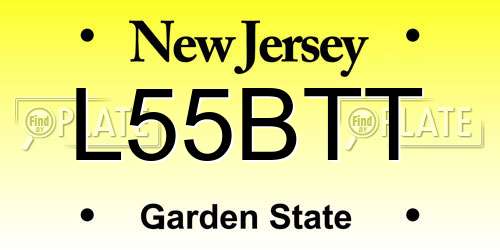 L55BTT New Jersey License Plate