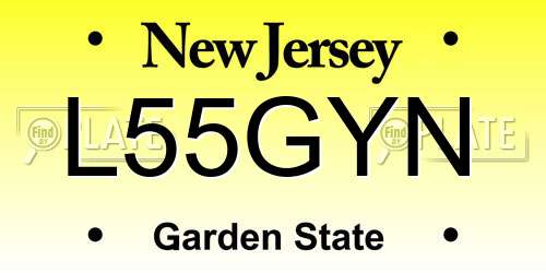 L55GYN New Jersey License Plate