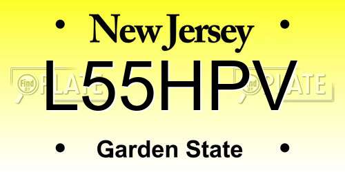 L55HPV New Jersey License Plate
