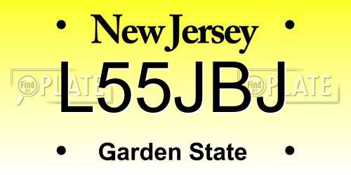 L55JBJ New Jersey License Plate