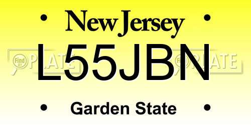 L55JBN New Jersey License Plate