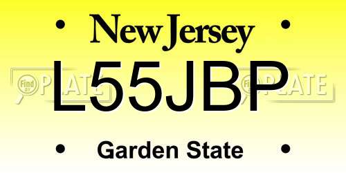 L55JBP New Jersey License Plate