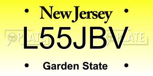 L55JBV New Jersey License Plate