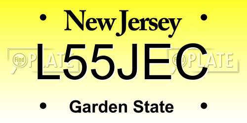 L55JEC New Jersey License Plate