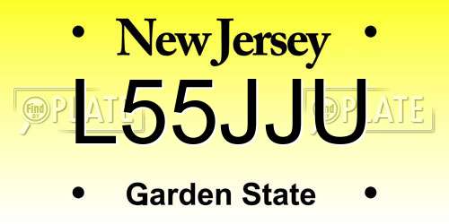L55JJU New Jersey License Plate