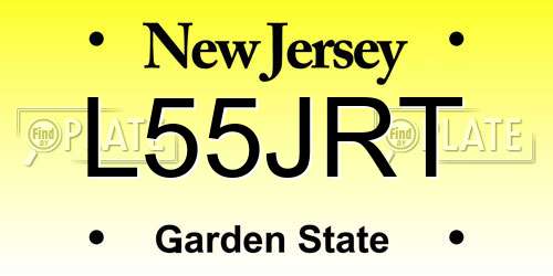 L55JRT New Jersey License Plate