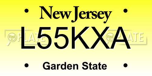 L55KXA New Jersey License Plate