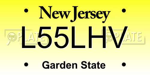 L55LHV New Jersey License Plate