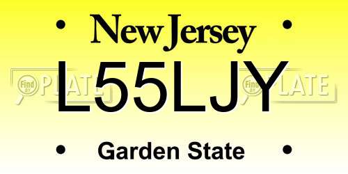 L55LJY New Jersey License Plate