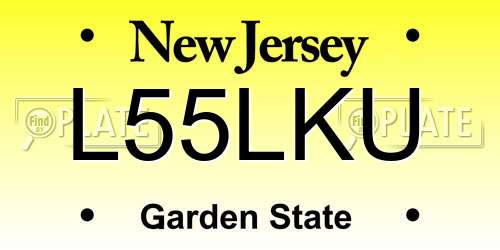 L55LKU New Jersey License Plate