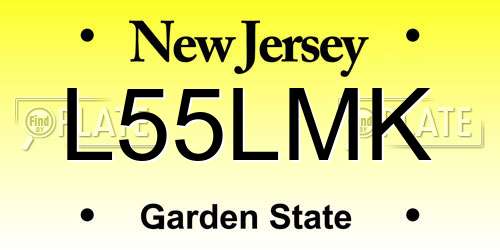 L55LMK New Jersey License Plate