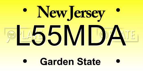 L55MDA New Jersey License Plate