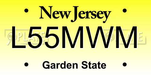 L55MWM New Jersey License Plate