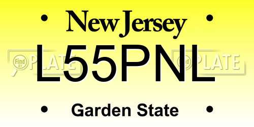 L55PNL New Jersey License Plate