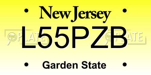 L55PZB New Jersey License Plate