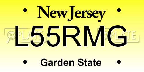 L55RMG New Jersey License Plate