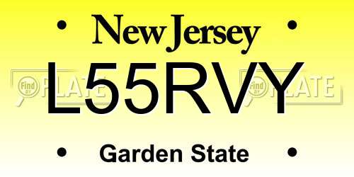 L55RVY New Jersey License Plate