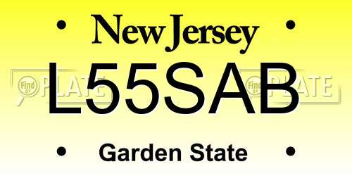 L55SAB New Jersey License Plate