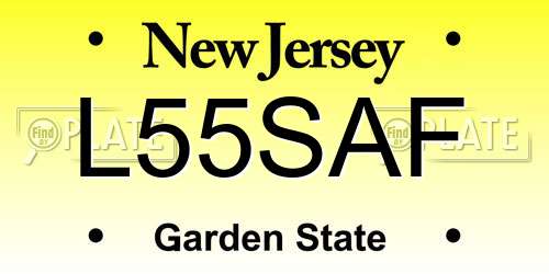 L55SAF New Jersey License Plate
