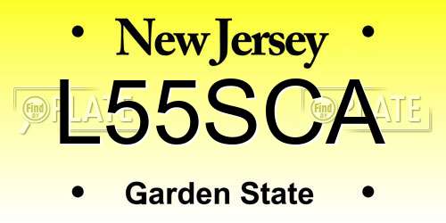 L55SCA New Jersey License Plate
