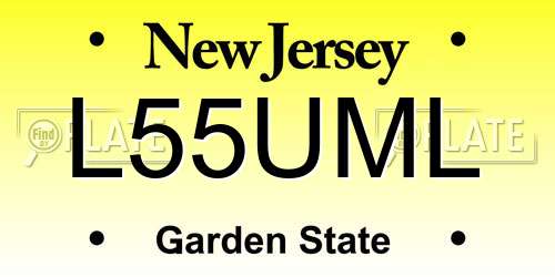 L55UML New Jersey License Plate