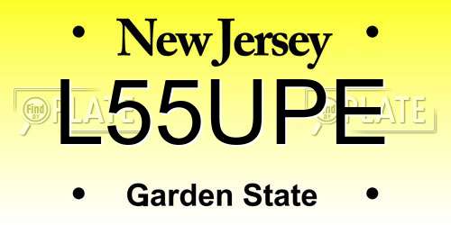 L55UPE New Jersey License Plate