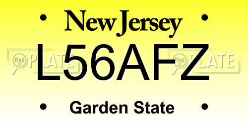 L56AFZ New Jersey License Plate