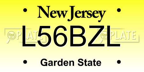 L56BZL New Jersey License Plate